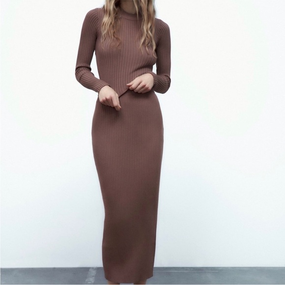 Zara Dresses & Skirts - Zara Mauve Ribbed Skirt